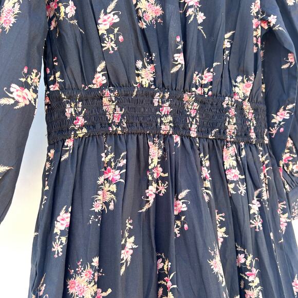 New Christy Dawn The Brigitte Dress Night Bouquet Black Flowers Maxi Small - Picture 10 of 16